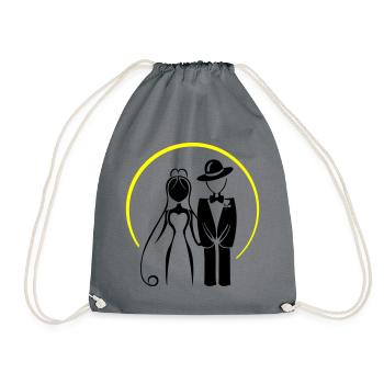 Brautpaar Ehepaar Hochzeit - Turnbeutel - Grau - Vorne