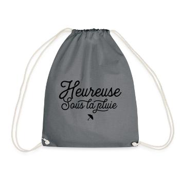 Heureuse sous la pluie - Bonheur tous les jours - Sac de sport léger - gris - Devant