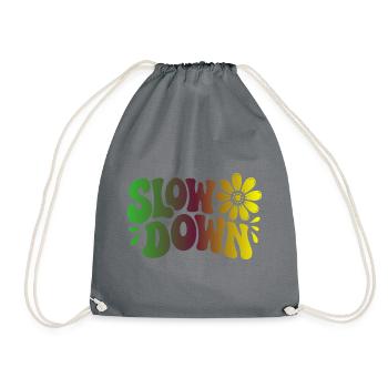Slow Down Yoga Achtsamkeit und Ruhe - Turnbeutel - Grau - Vorne