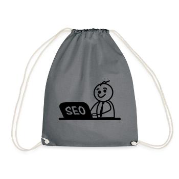 Work laptop SEO - Drawstring Bag - grey - Front