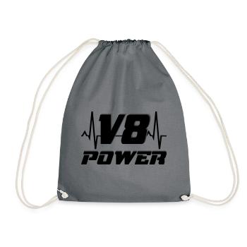 V8 Power - Drawstring Bag - grey - Front