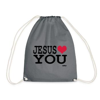 Jesus loves you Message d'amour et de foi  - Sac de sport léger - gris - Devant