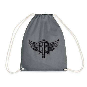 Pédale avec ailes - Sac de sport léger - gris - Devant