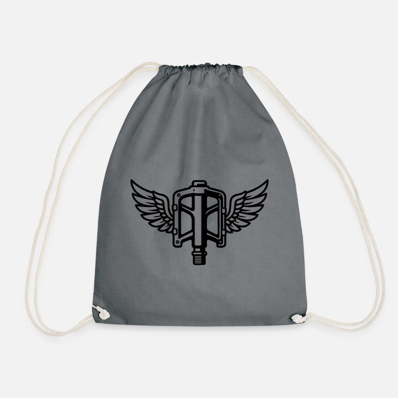 Pedal with wings - Drawstring Bag - grey