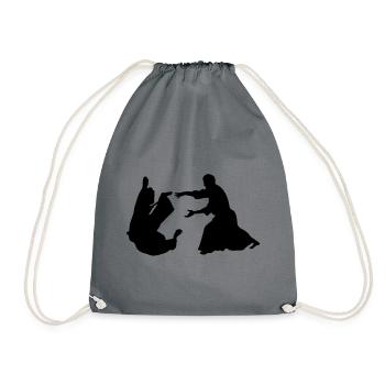 Aikido throw - Drawstring Bag - grey - Front