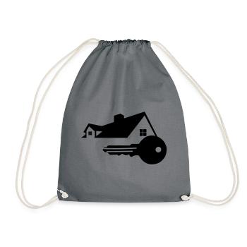 Clé avec clé de maison pour le logo acheté maison - Sac de sport léger - gris - Devant