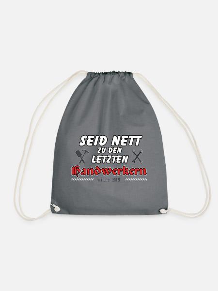 Handwerker Spruch Maler Tischler Fliesenleger .... - Turnbeutel - Grau