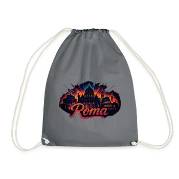 Rom Roma Hauptstadt Italien Silhouette Geschenk - Turnbeutel - Grau - Vorne