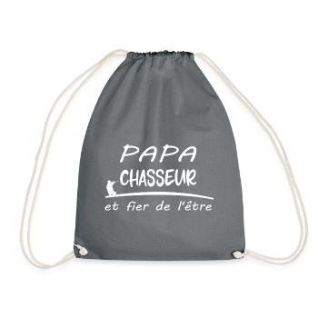 papa chasseur et fier de l'être t-shirt homme - Sac de sport léger - gris - Devant