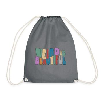 Weird is Beautiful! Retro Groovy Wavy Fun - Turnbeutel - Grau - Vorne