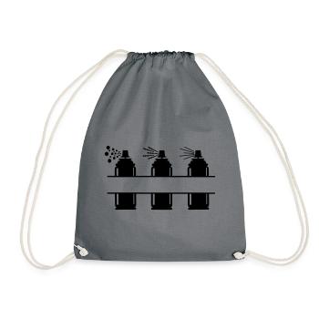 Three paint spray cans - Drawstring Bag - grey - Front