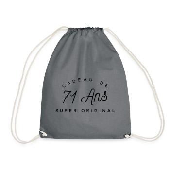 Cadeau 71 ans   - Sac de sport léger - gris - Devant