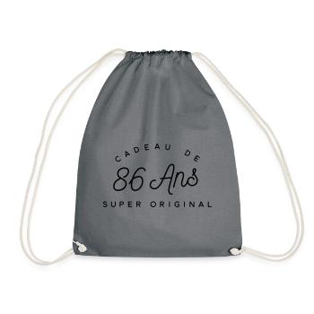 Cadeau 86 ans   - Sac de sport léger - gris - Devant