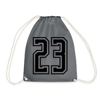 23 Number number - Drawstring Bag - grey - Front