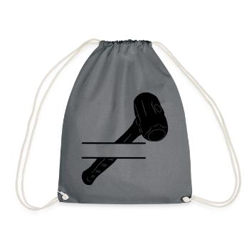 Hammer monogram for demolition - Drawstring Bag - grey - Front