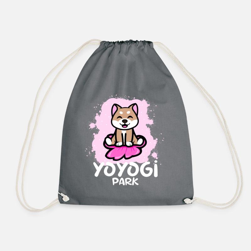 Shiba Inu X Tokyo - Drawstring Bag - grey