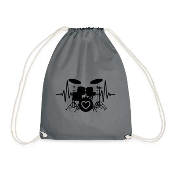 Heartbeat Drums Puls Drums | Couleur modifiable - Sac de sport léger - gris - Devant