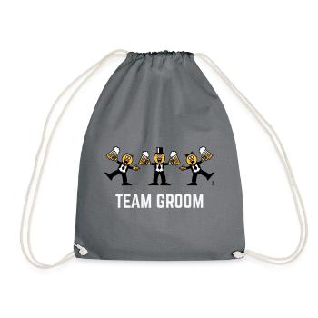 Team Groom (enterrement de vie de garçon, caricature, danse, 3C, F) - Sac de sport léger - gris - Devant