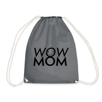 Wow Mom - Turnbeutel - Grau - Vorne