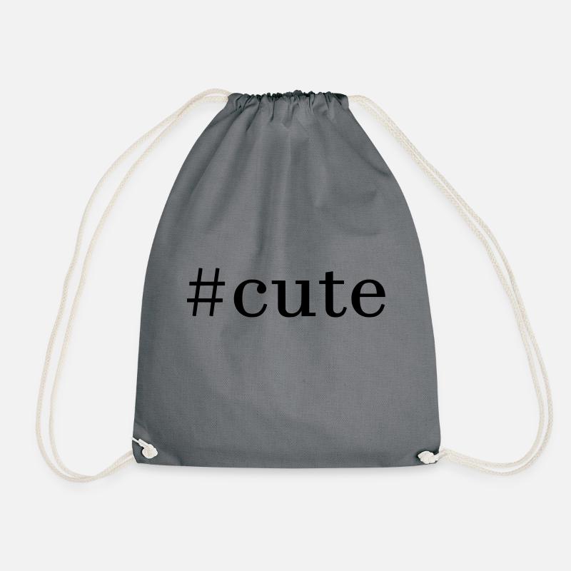 #cute - Drawstring Bag - grey