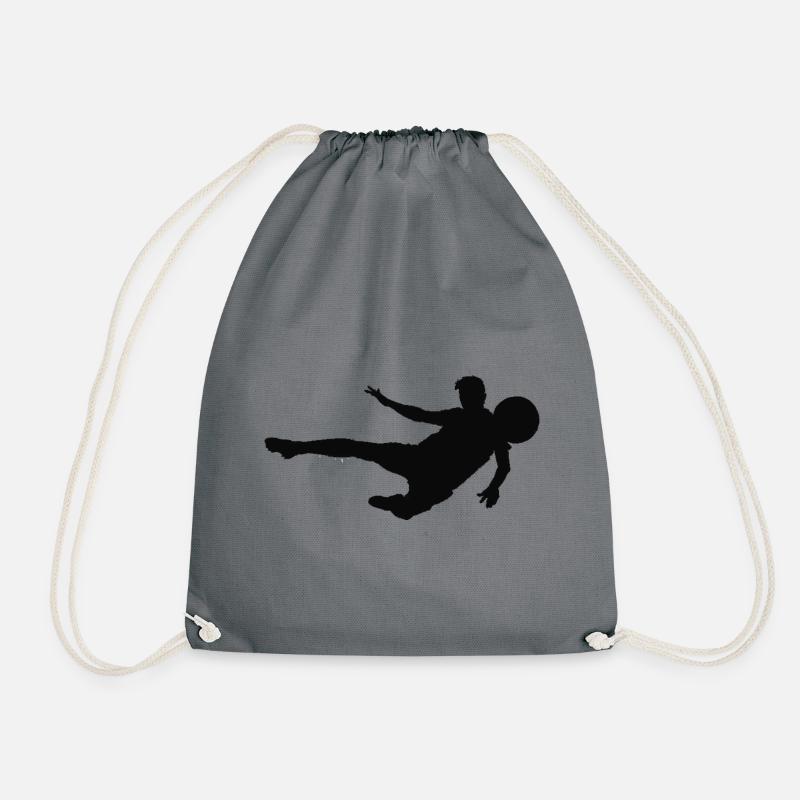 Football Silhouette – Action Kick - Drawstring Bag - grey