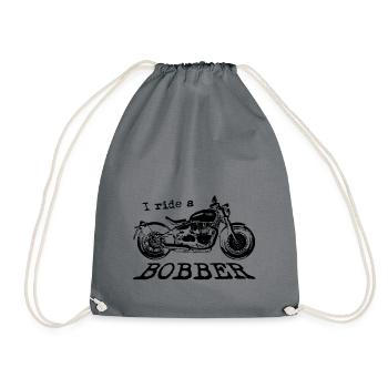 I ride a bobber - sort - Drawstring Bag - grey - Front