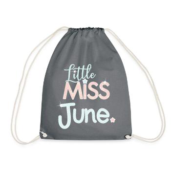 Fille d'anniversaire de juin Mlle June - Sac de sport léger - gris - Devant