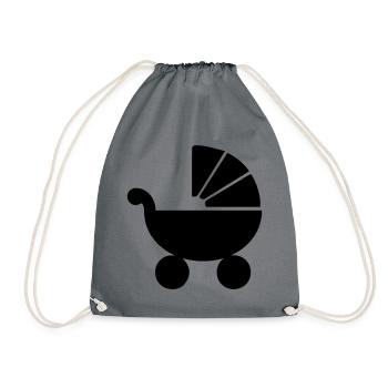 Stroller baby - Drawstring Bag - grey - Front