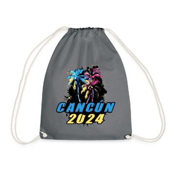 Cancun 2024 Vacances Palmiers Colorés - Sac de sport léger - gris - Devant