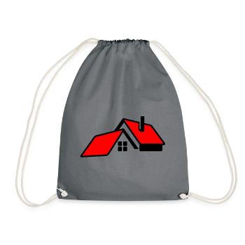 House with red roof logo - Drawstring Bag - grey - Front
