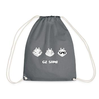 G2 Esports Logo Weiß And Sami - Drawstring Bag - grey - Front