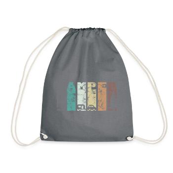 Camping Caravan Camper Fir - Drawstring Bag - grey - Front