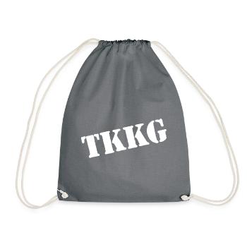 TKKG Classic Logo Schräg In Weiß - Turnbeutel - Grau - Vorne