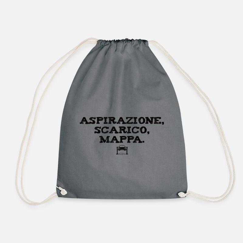 INTAKE, EXHAUST, MAP - Drawstring Bag - grey