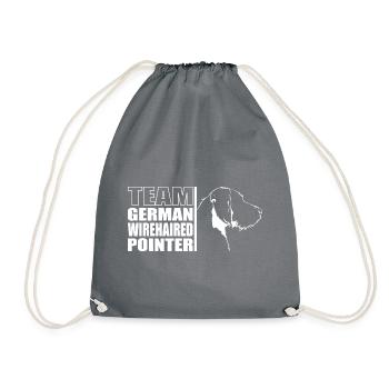 TEAM German Wirehaired Pointer Hunde Hund Wilsigns - Turnbeutel - Grau - Vorne