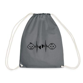 Bébé fille ou garçon - Sac de sport léger - gris - Devant
