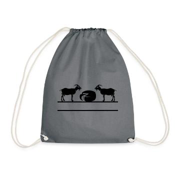 Ziegenkäse-Monogramm. - Turnbeutel - Grau - Vorne