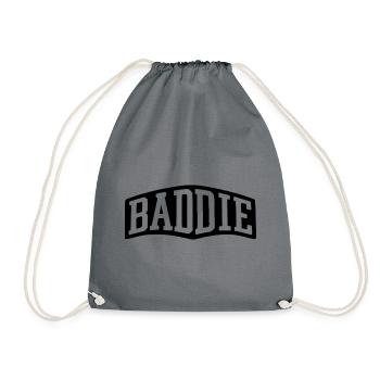 Certified Baddie - Retro Streetwear Vibes - Turnbeutel - Grau - Vorne