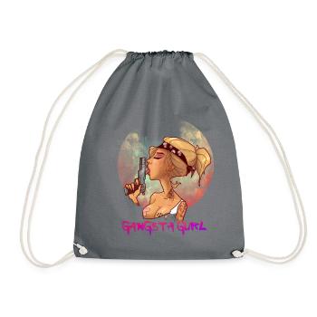 gangsta girl - Drawstring Bag - grey - Front