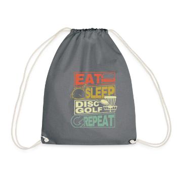 Eat Sleep Disc Golf Repeat Frisbee Geschenk Gift - Drawstring Bag - grey - Front