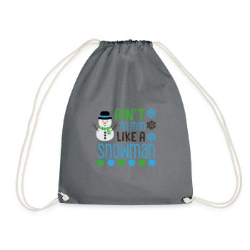 Snowman - Drawstring Bag - grey - Front