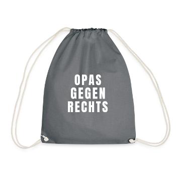 Opas gegen Rechts - Turnbeutel - Grau - Vorne