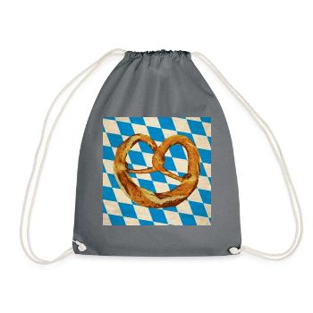 Bavaria pretzel - Drawstring Bag - grey - Front