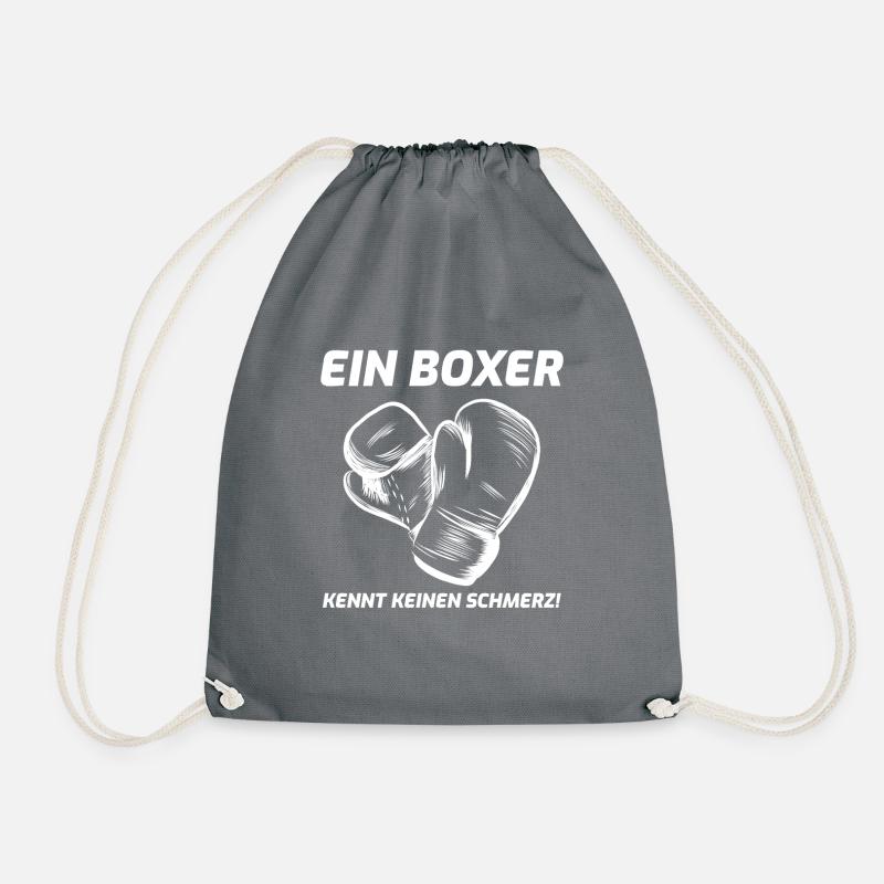 Boxen Boxer Spruch - Turnbeutel - Grau