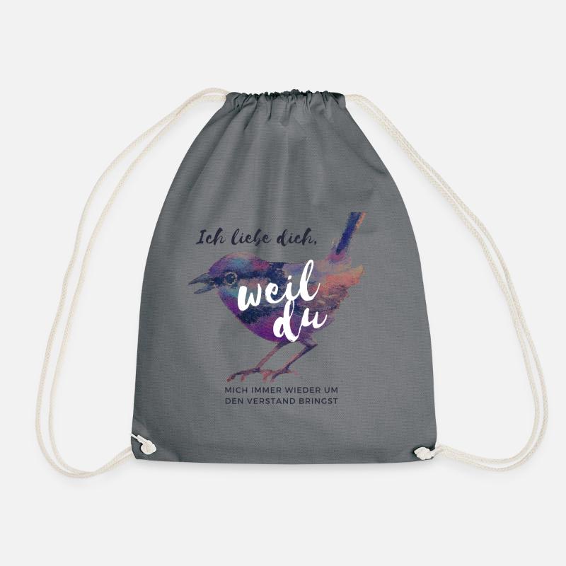 Sage jeden Tag ich liebe dich - Turnbeutel - Grau