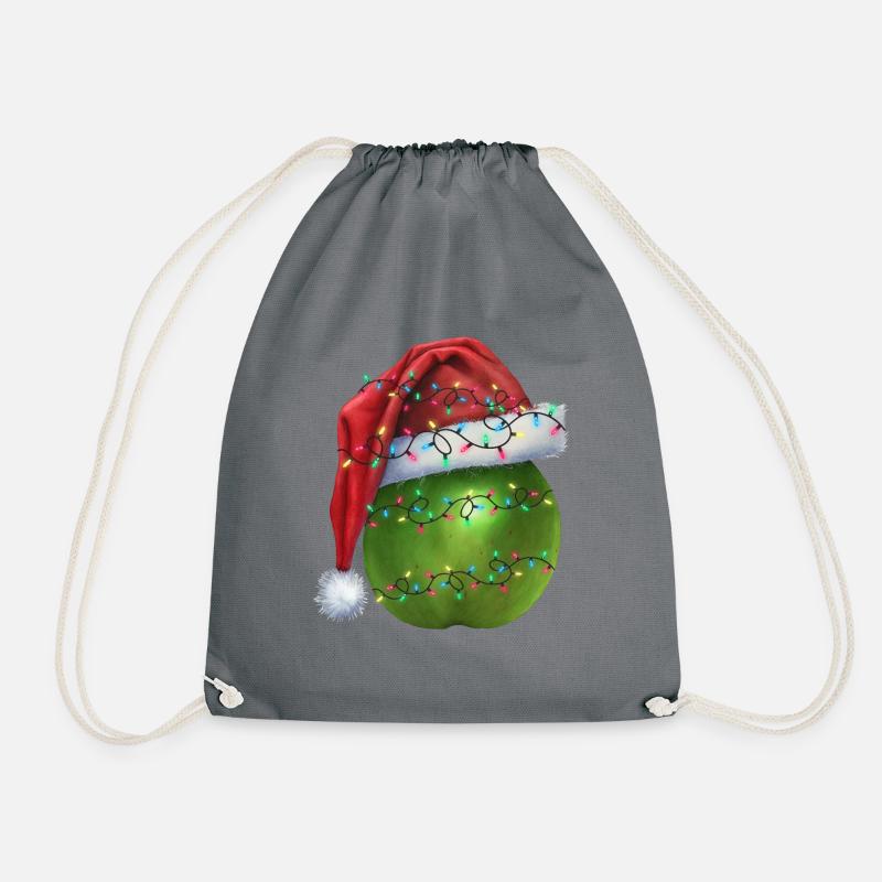 Christmas grüner Apfel - Turnbeutel - Grau