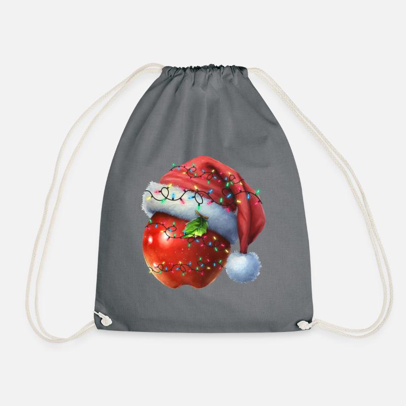Christmas roter Apfel - Turnbeutel - Grau