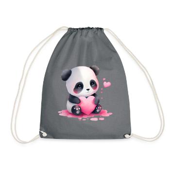 Panda Cadeau Saint-Valentin - Sac de sport léger - gris - Devant