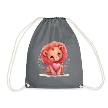 Cadeau de Saint-Valentin Lion - Sac de sport léger - gris - Devant