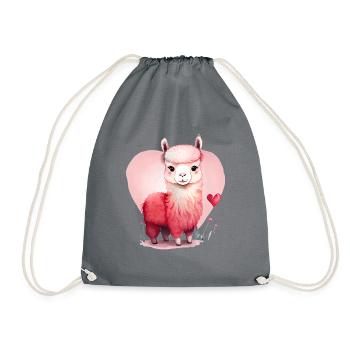 Lama Cadeau de Saint-Valentin - Sac de sport léger - gris - Devant